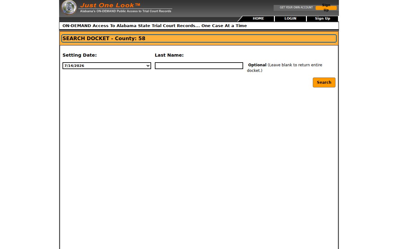 Marshall County court dockets location 58 search
