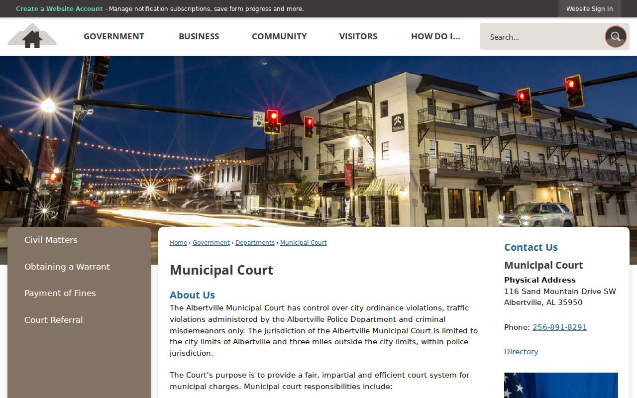 Albertville Municipal Court compared with Marshall County District Court