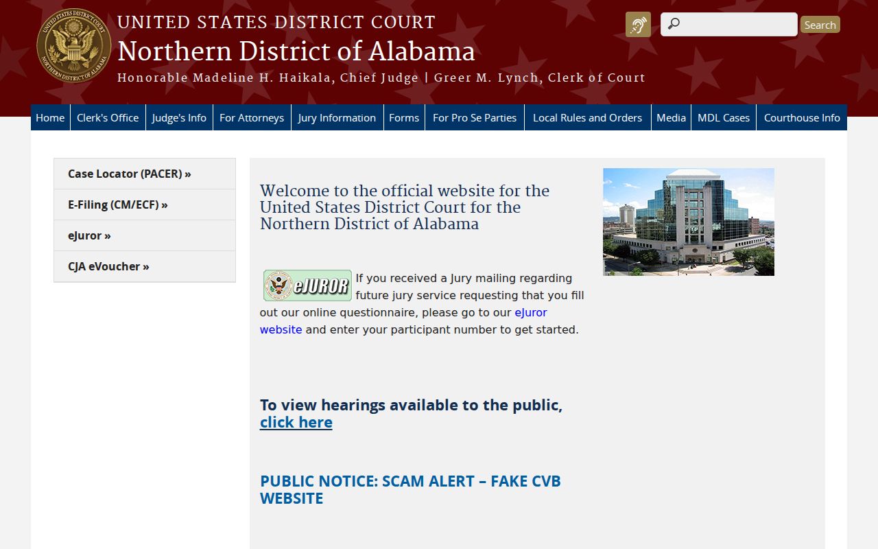 Marshall County Court records Northern District of Alabama