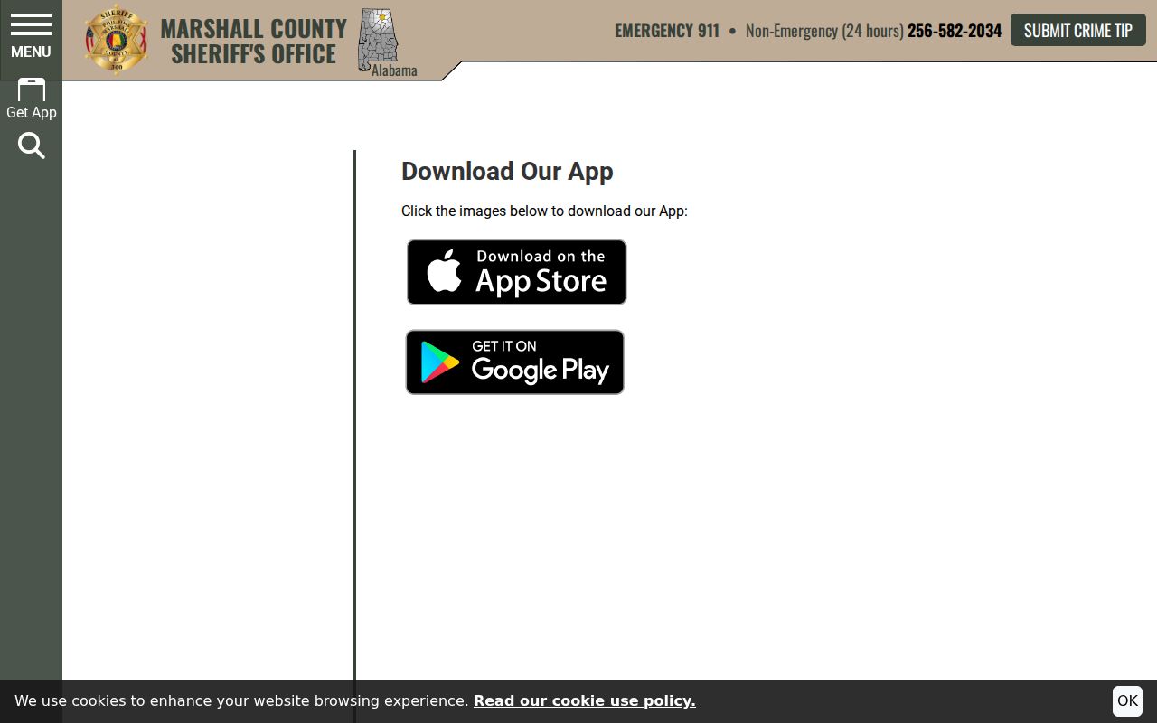 Marshall County inmate search Sheriff mobile app download