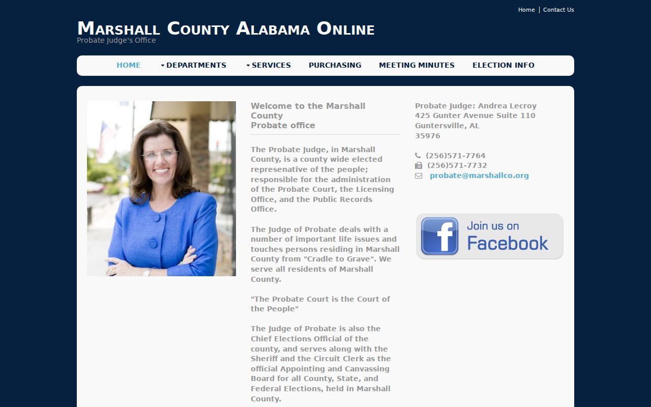 Marshall County Probate Court records and Probate Judge office