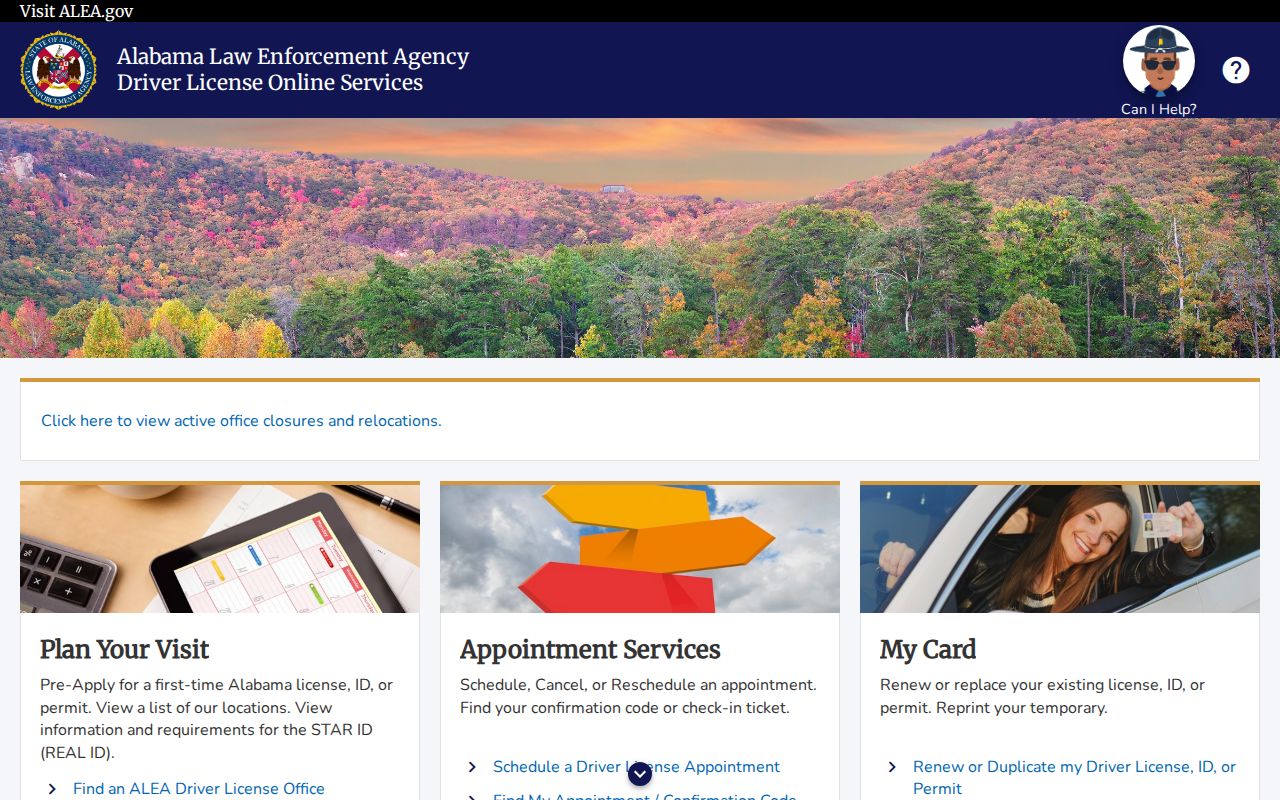Marshall County traffic records ALEA online driver services